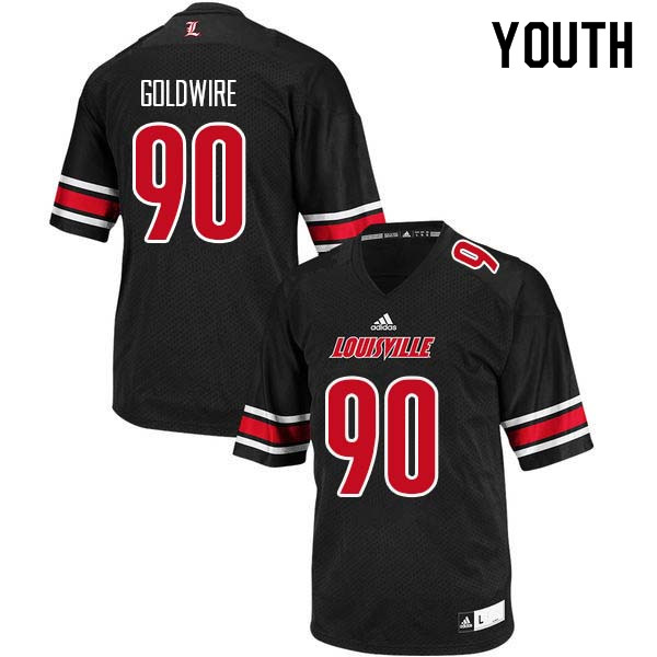 Youth Louisville Cardinals #90 Jared Goldwire College Football Jerseys Sale-Black